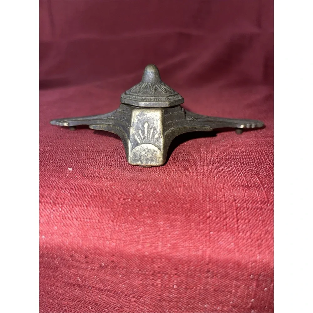 Antique Brass Inkwell Desk Set with‎ Letter Opener | Victorian Style |